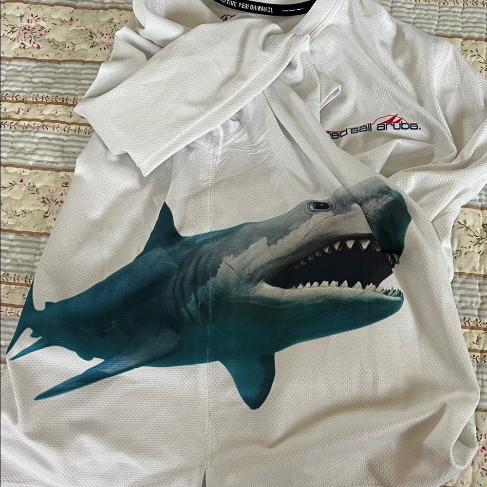 Kids White Shark Rashguard - Picture 5 of 5